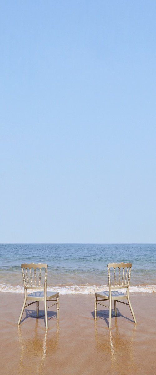 Golden chairs by Marcus Cederberg