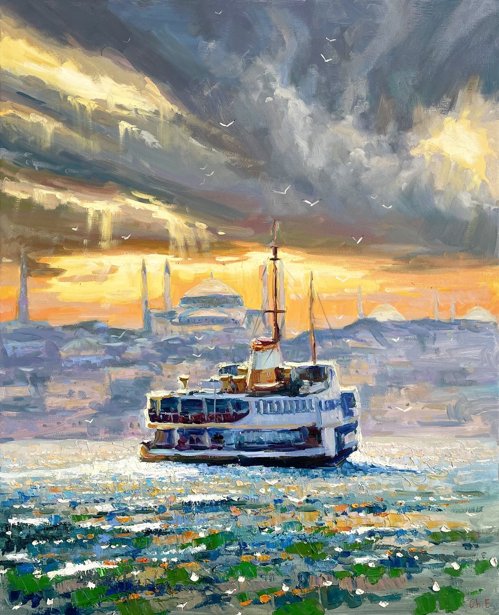 Evening Sea Sunset By Evgeny Chernyakovsky, 27 X 33, Artwork For Sale On Artfinder
