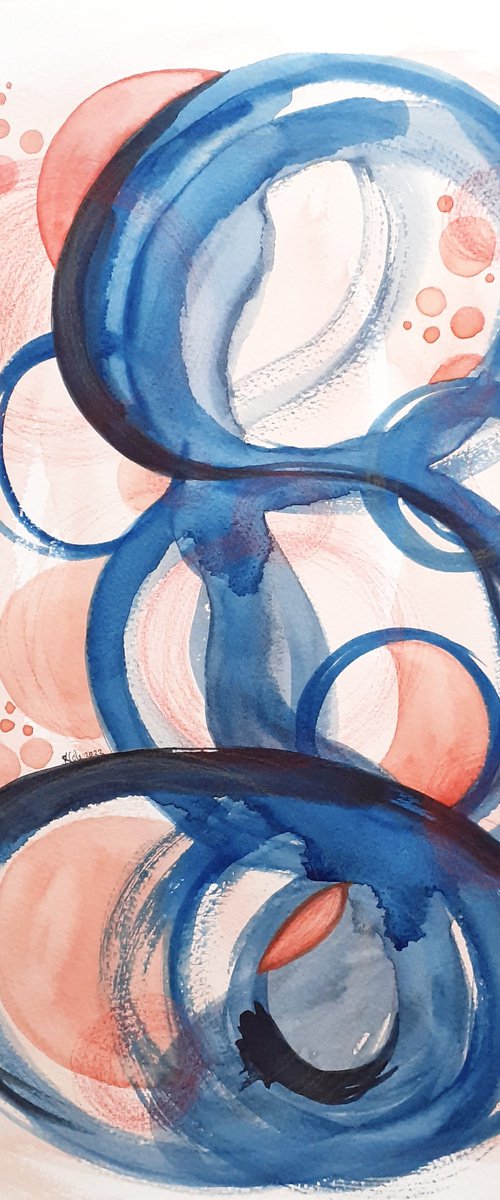 Original Watercolour Abstract Painting - 'Meridian' by Stacey-Ann Cole