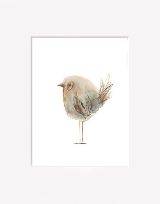 Cute birds watercolor painting 2 set