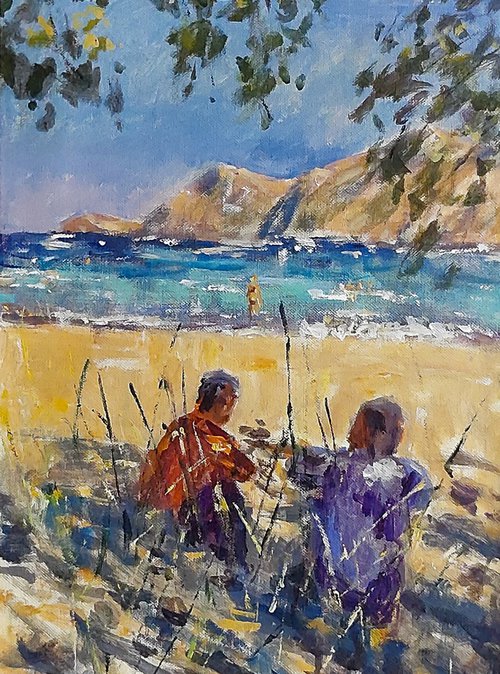 Beach friends by Dimitris Voyiazoglou