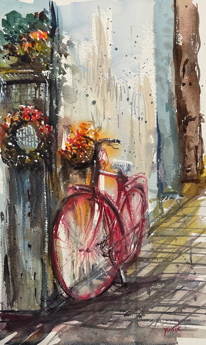 bicycle in the corner by Yossi Kotler