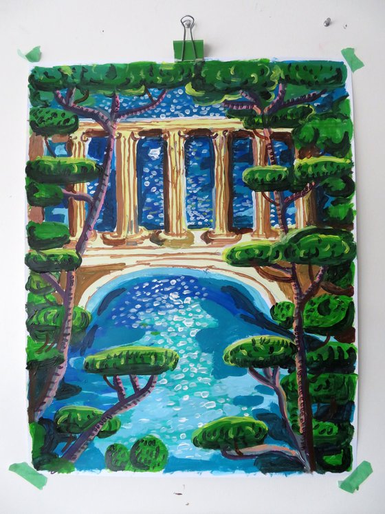 Swimming Pool with columns