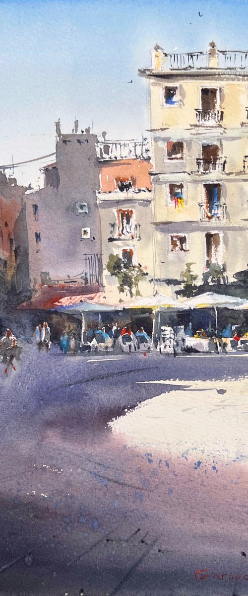 Valencia Sunlit Square by Eugenia Gorbacheva