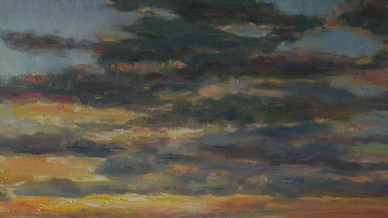 The Beautiful Sunset - sky landscape painting