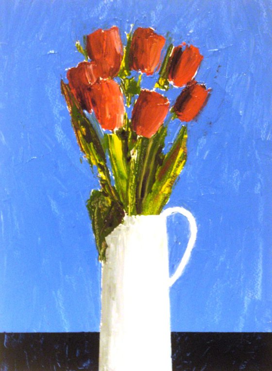 Seven Red Tulips