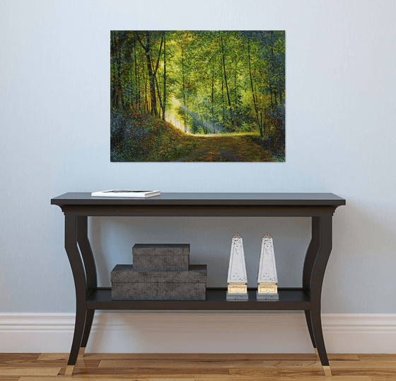 Spring forest  (60x80cm, oil painting, ready to hang)