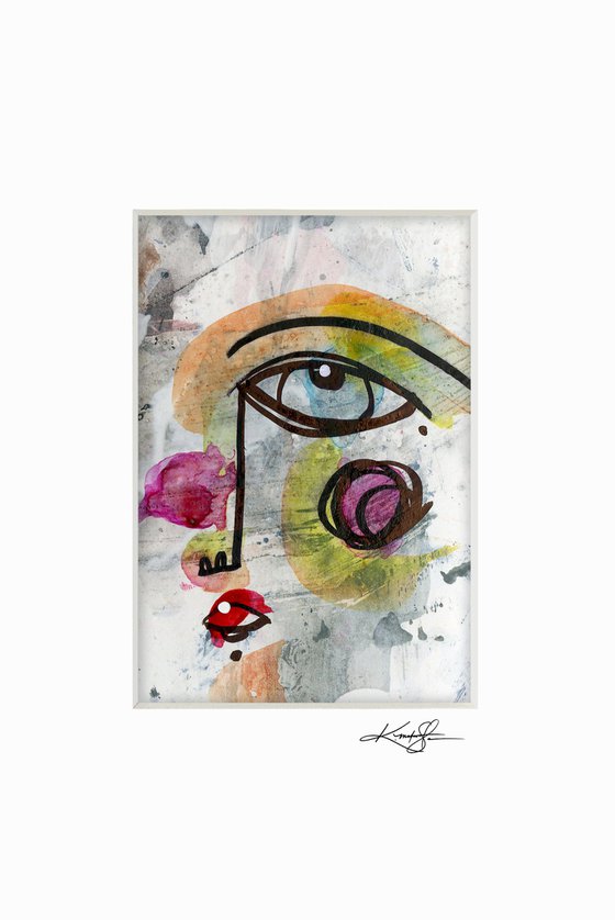 Little Funky Face 24 - Abstract Painting by Kathy Morton Stanion
