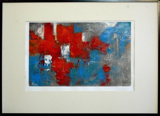 "Abstract Variations # 70". Matted and framed.