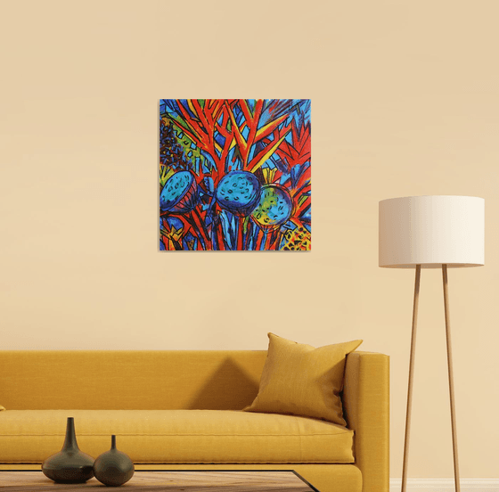 Floral Abstract Composition /  ORIGINAL PAINTING