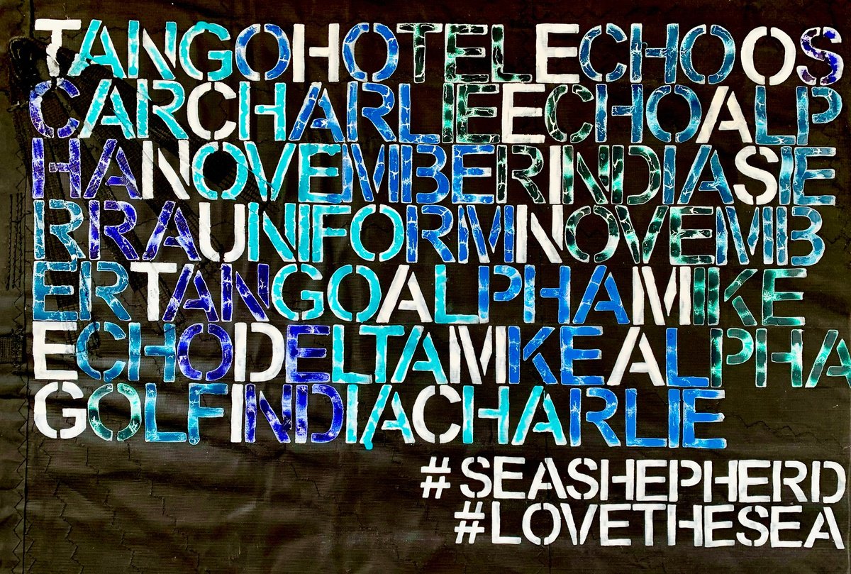 Typographic Landscape Acrylic Painting By Anita Kaufmann, 39 X 28, Save Our Oceans No. 3522, Original Artwork