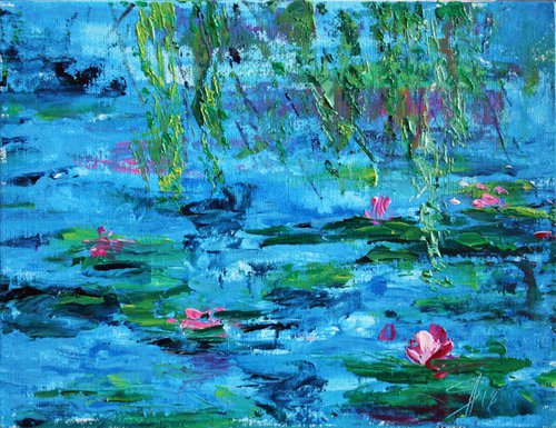 Lilies in the Pond by Salana Art Gallery