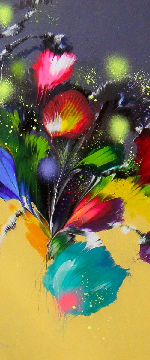 "Festive Bouquet" Abstract Painting 60 x 80cm by Irini Karpikioti