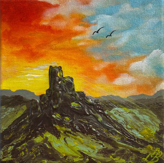 Corfe Castle Textured Unframed