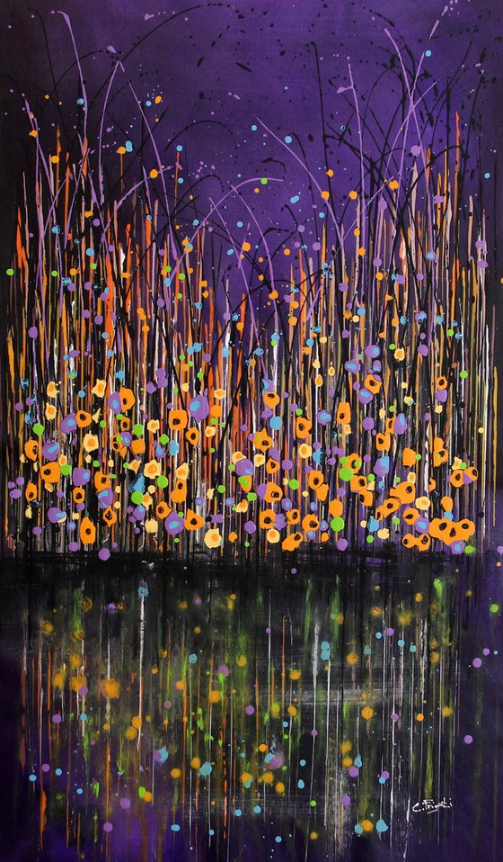 "Technicolor Dream" #24- Large original abstract floral painting