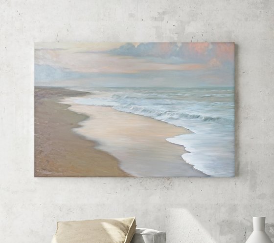"Sea vibes 5" Blue beige landscape art