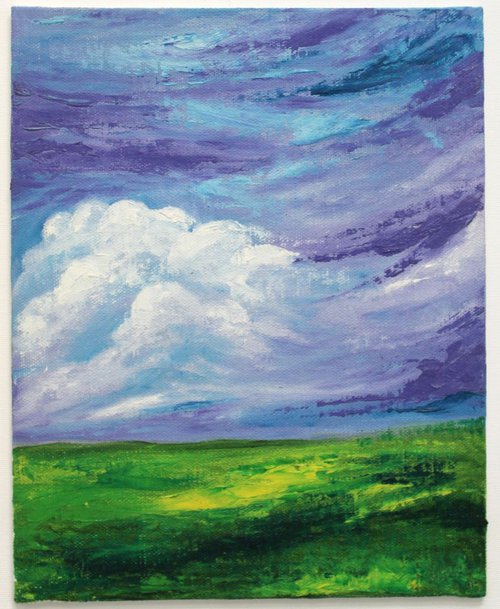 You Radiate Happiness - Landscape oil painting - impressionistic by Vikashini Palanisamy