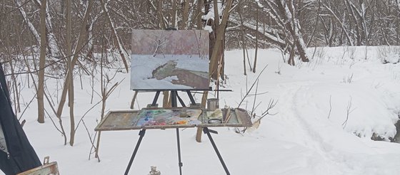 January snow on the Chertanovka River