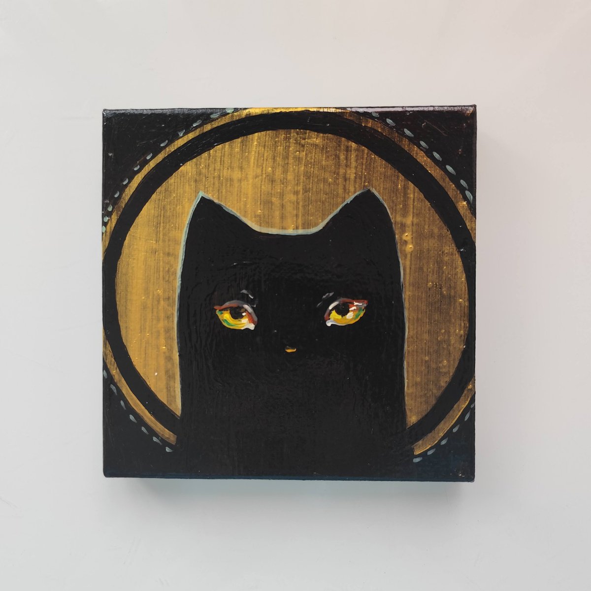 Impressionistic Animal Acrylic Painting By Marya, 6 X 6", "Cats", Original Artwork