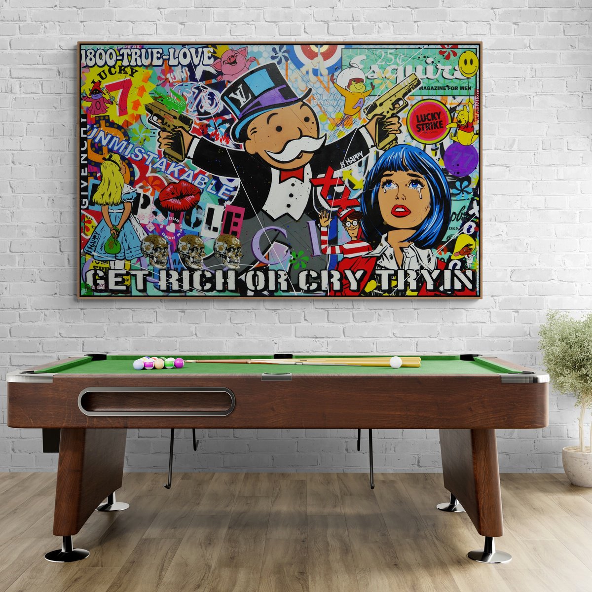 Urban And Pop Painting , 1800 Lucky Strike By Franko, 63 X 39, Artwork For Sale On Artfinder