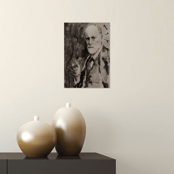 "Sigmund Freud" - Psychological Ink Portrait