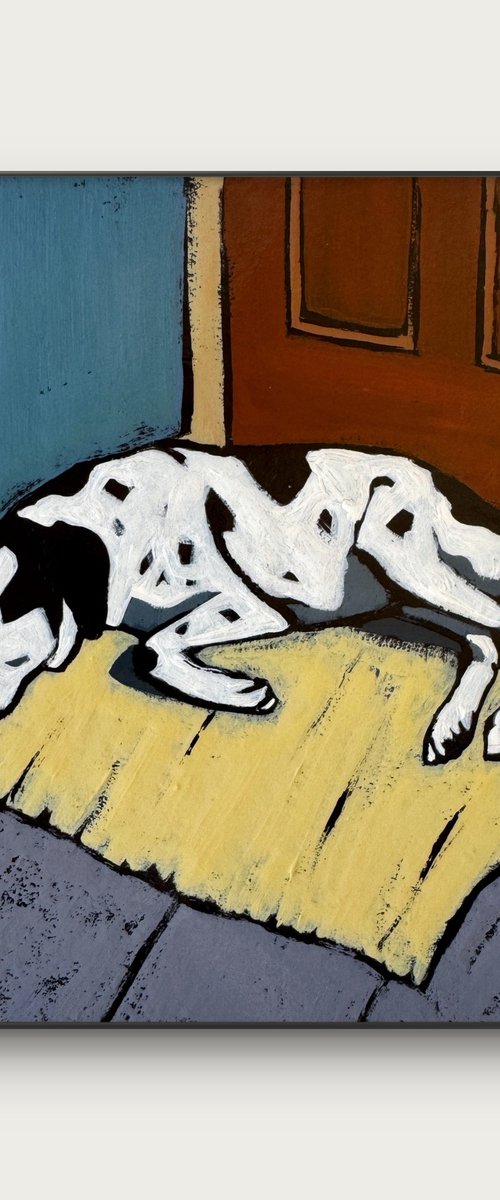 Sleeping Dog - Acrylic Painting by Daria Baklykova