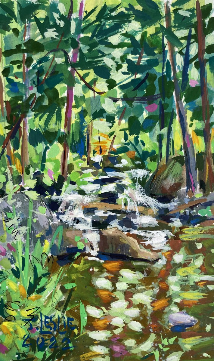 Impressionistic Painting , The Sound Of Water By Jimmy Leslie, 3 X 5, Artwork For Sale On Artfinder