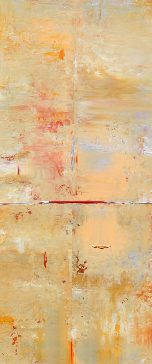 Abstract Orange Peach Silver Patterns by Robert Lynn