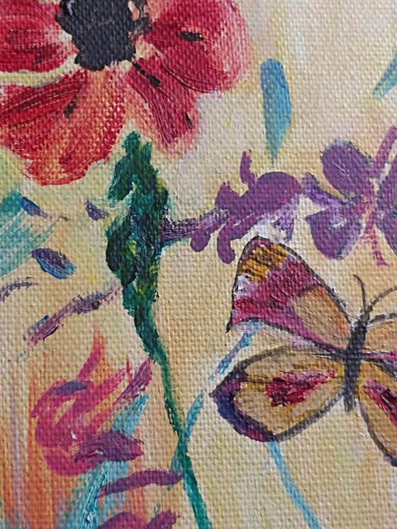 Butterflies and flowers