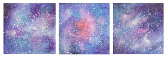 Cosmology, SET OF 3 PAINTINGS