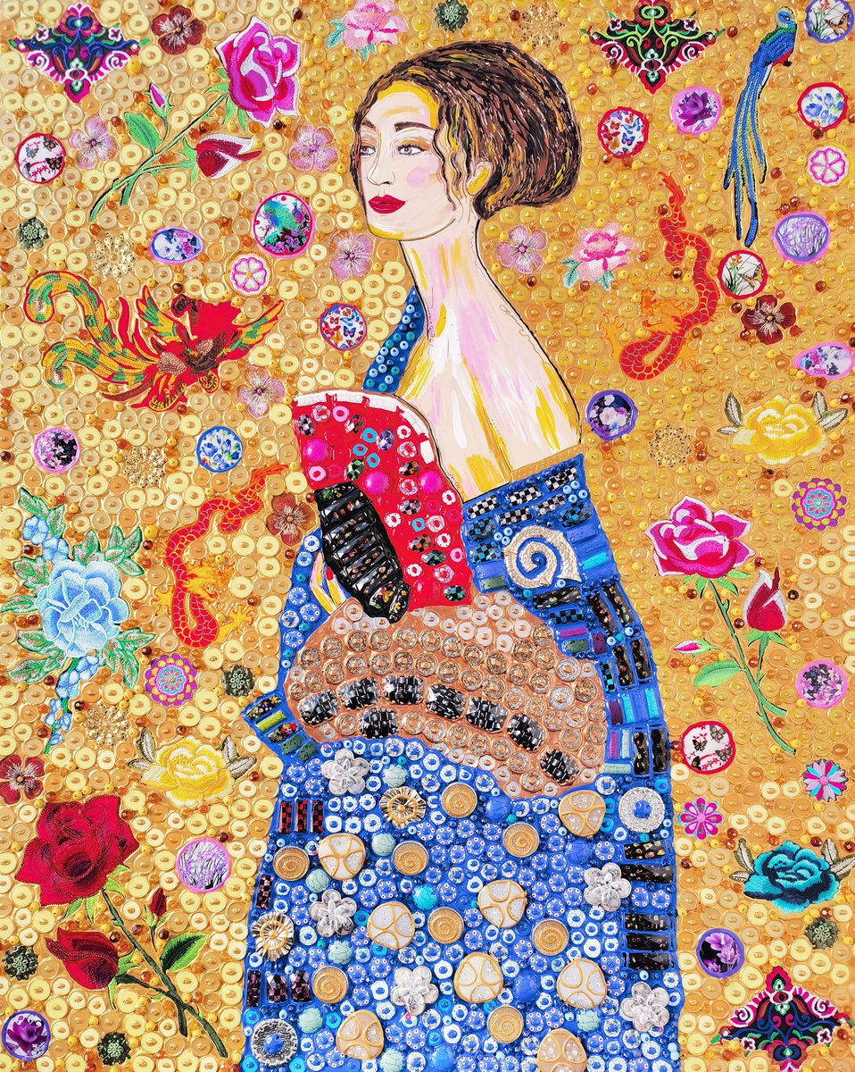 Lady with fan (Klimt inspired) by BAST