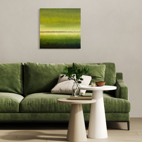 Expressive green painting textured summer decor