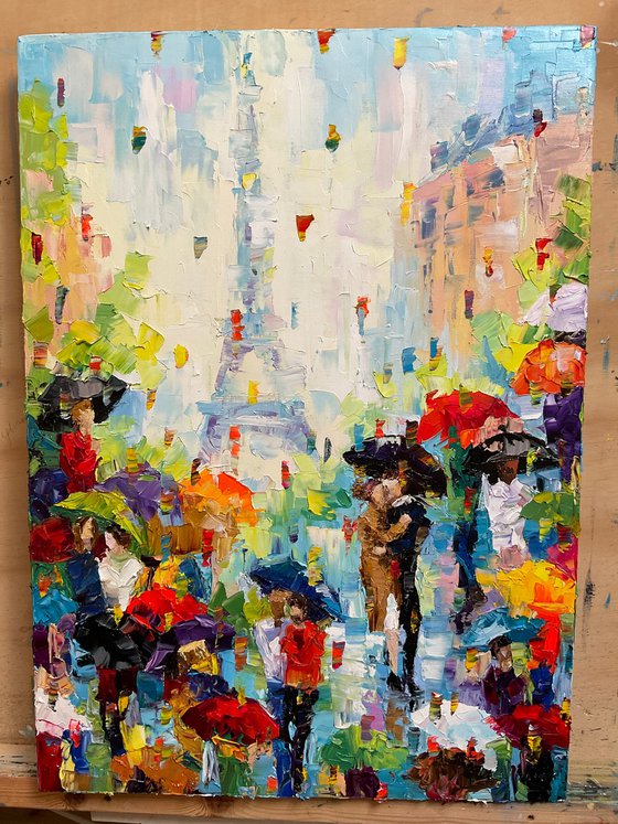 Paris. Spring love. Umbrellas