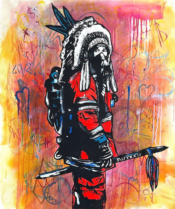 Chief in urban sunset