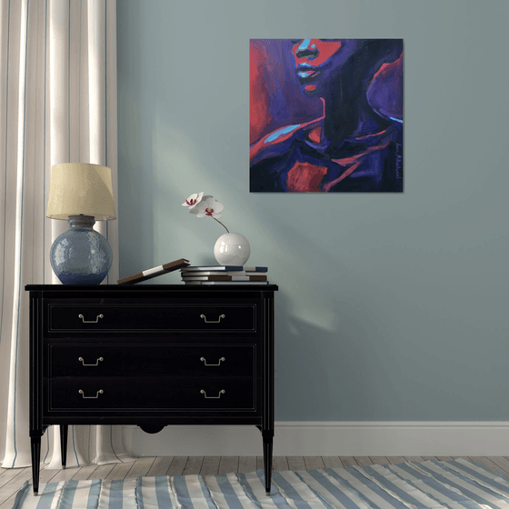 Abstract black woman portrait: Chic Queen original wall art