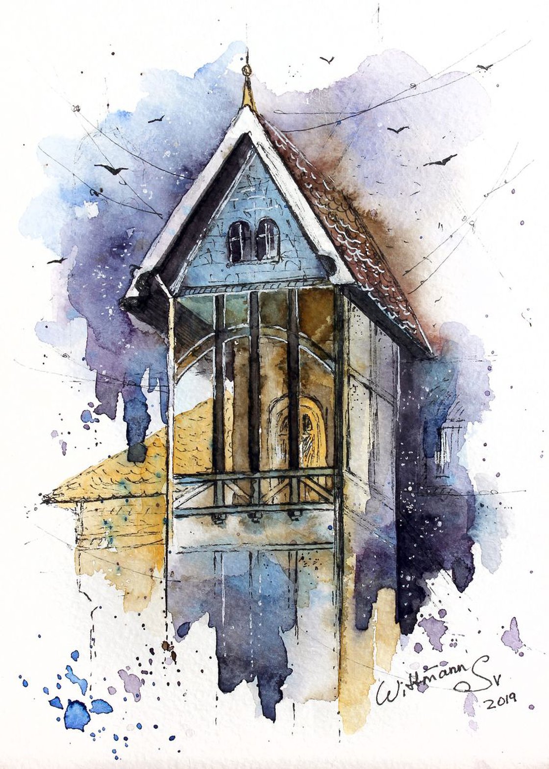 Thoughts Building watercolor print hotsell