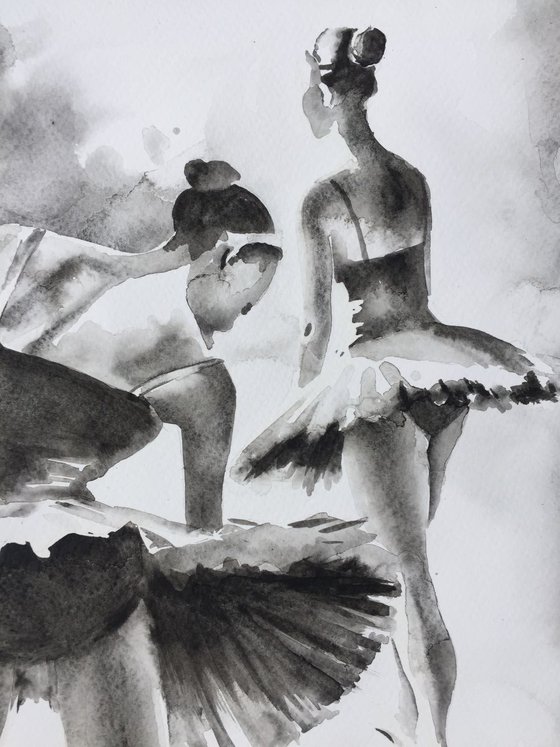 Ballerina painting “In the Wings II”