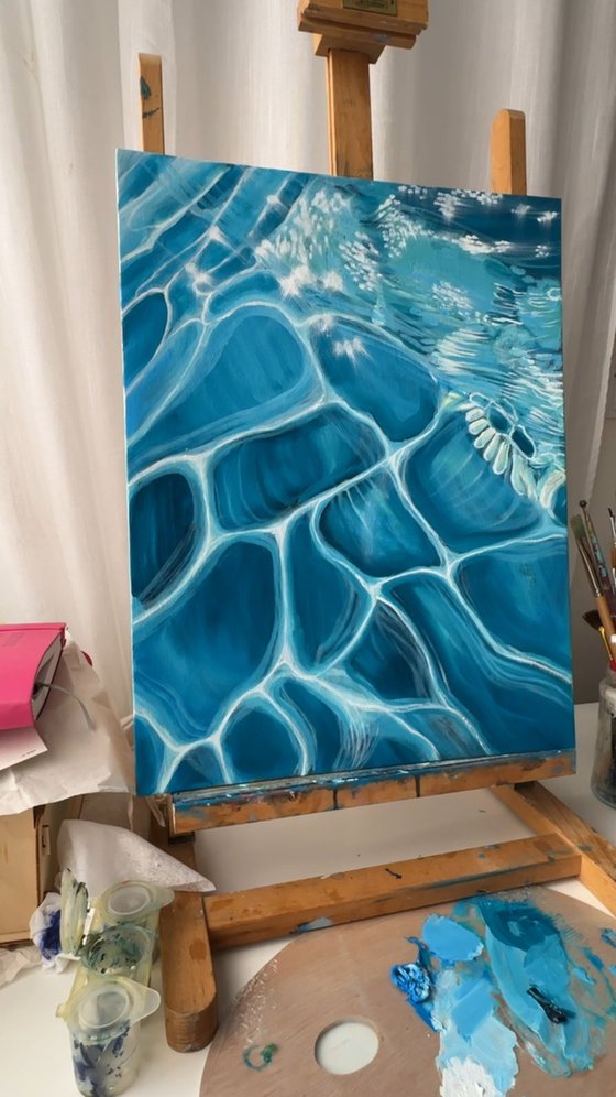 Blue ocean ripples