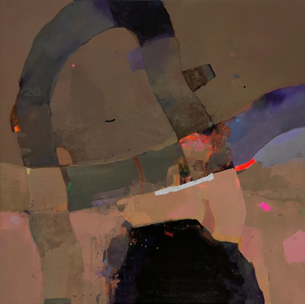 Abstract Oil Painting By Victor Sheleg, 47 X 47", Color Therapy N 10, Original Artwork