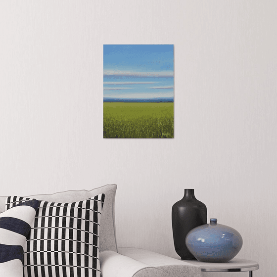 Grassy Field - Blue Sky Landscape