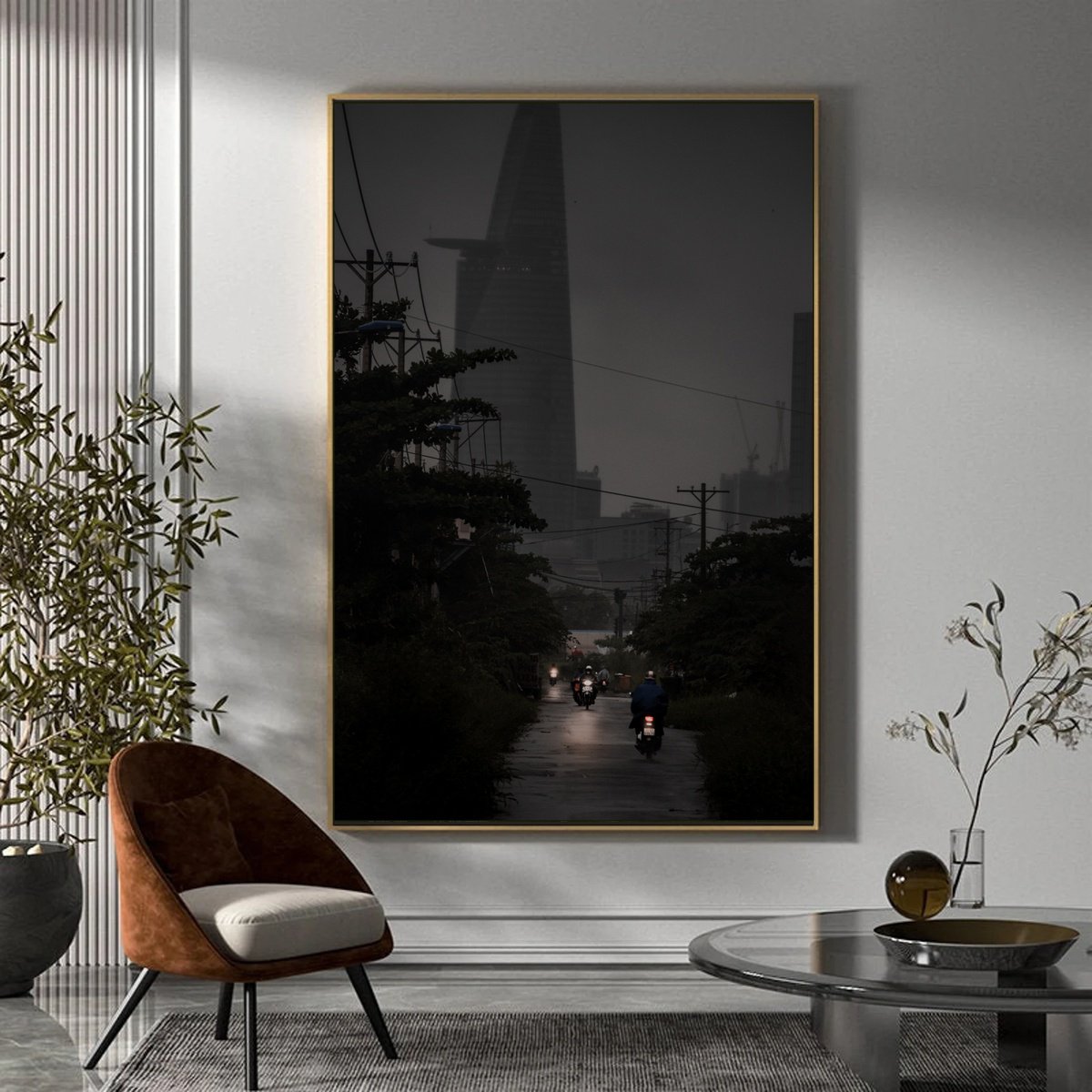 Abstract Cityscapes Photograph By Serge Horta, 32 X 48", Rural Roads Of Saigon, Original Artwork