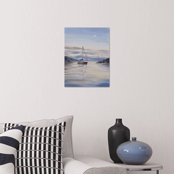 Yacht and Pink Dawn
