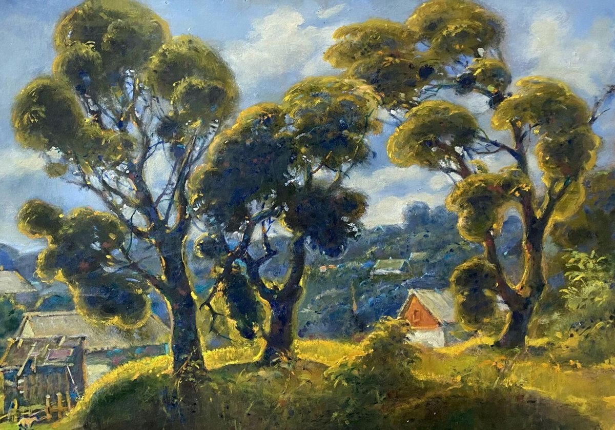 Impressionistic Landscape Oil Painting By Oleg And Alexander Litvinov, 14 X 20", After The Rain, Original Artwork