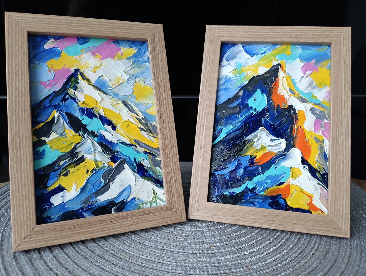 Impressionistic Landscape Oil Painting By Anastasia Kozorez, 9 X 7, Mountains - Mini Oil Paintings, Original Artwork