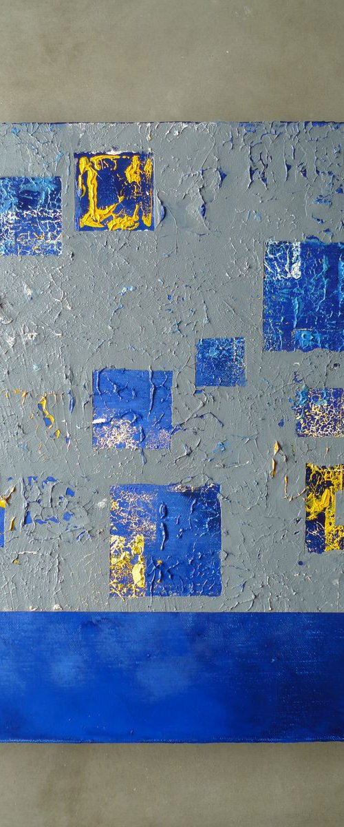 béton brut-blue-50x40cm;20x16in by jelena b
