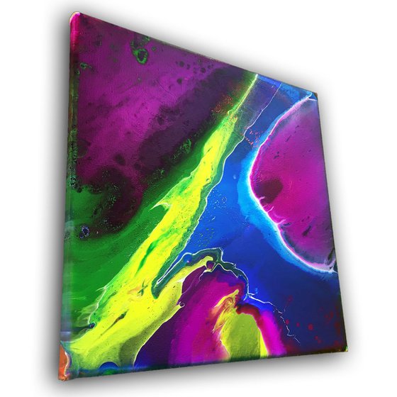 "Purple Persuasion" - FREE USA SHIPPING - Original Abstract PMS Acrylic Painting, 12 x 12 inches