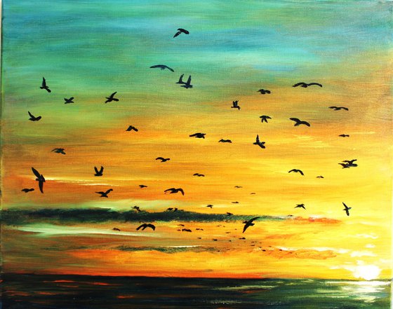 Birds at Sunset