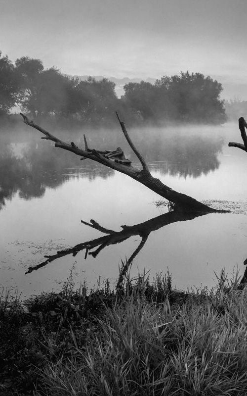 Over the quiet river. Misty morning. by Valerix