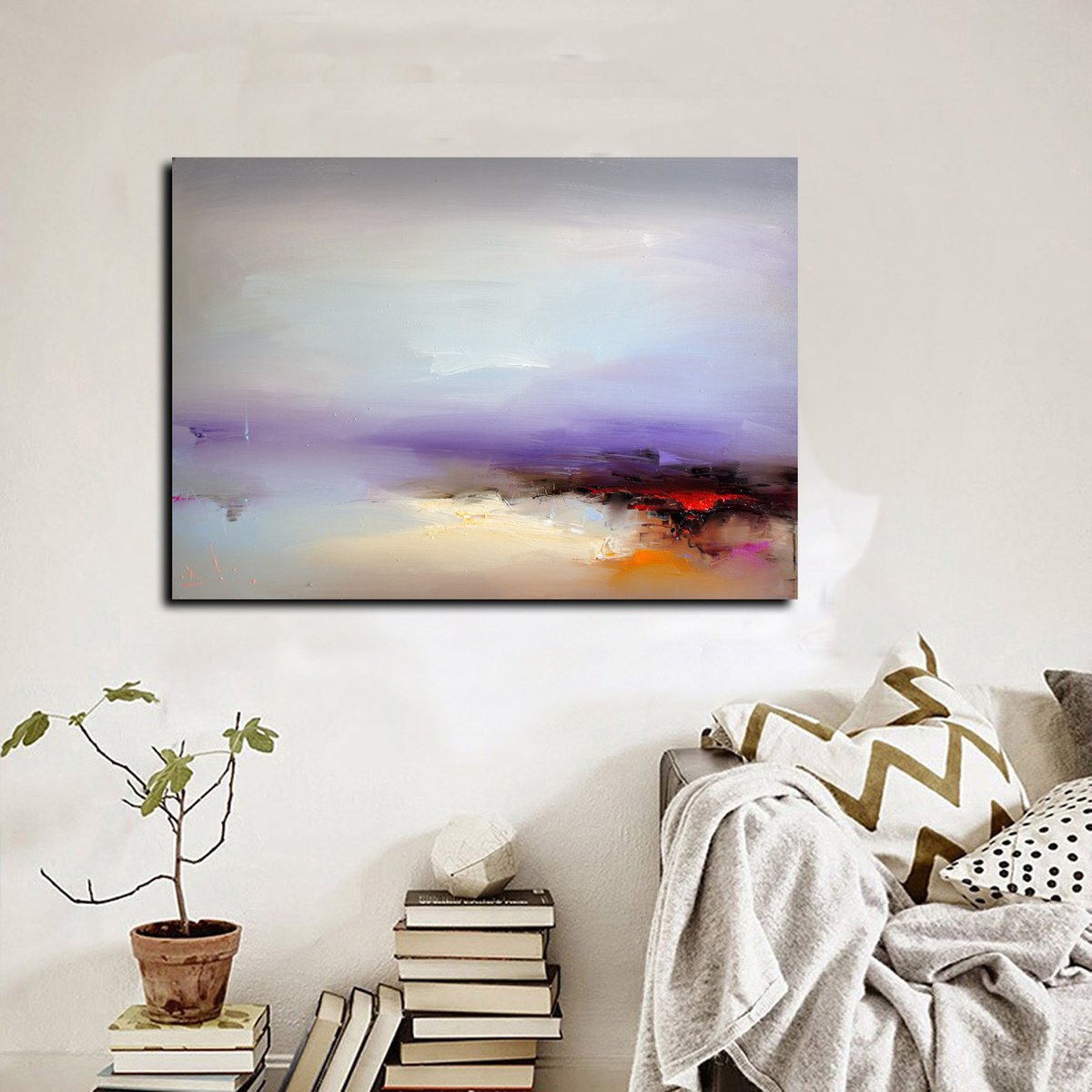 Impressionistic Landscape Oil Painting By Stanislav Lazarov, 39 X 28", Seaside, Original Artwork