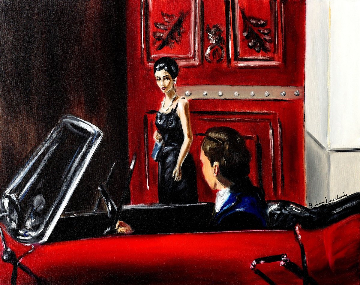 Impressionistic Portrait Oil Painting By Ruslana Levandovska, 30 X 24", Unexpected Encounter, Original Artwork